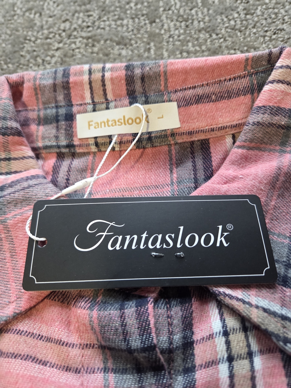 Fantaslook Pink Plaid Women’s Shirt